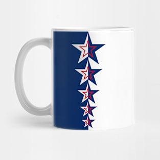 Retro Bold Red White and Blue Stars Mug